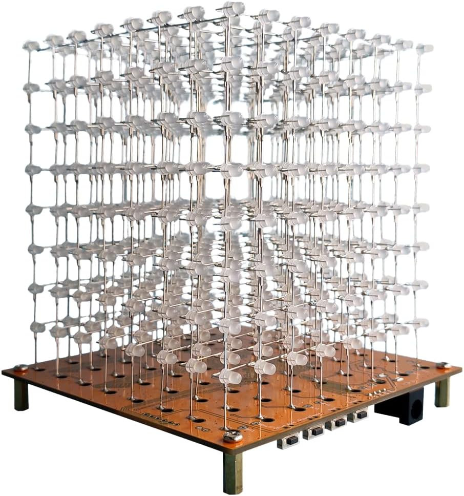 MINI 3D Led Cube DIY Electronics Kit Soldering Project Kit (3D8MINI-MULTI-KIT)