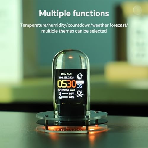 Nixie Tube Clock Mini IPS Clock, Multiple time Modes, WiFi Timing, Acrylic