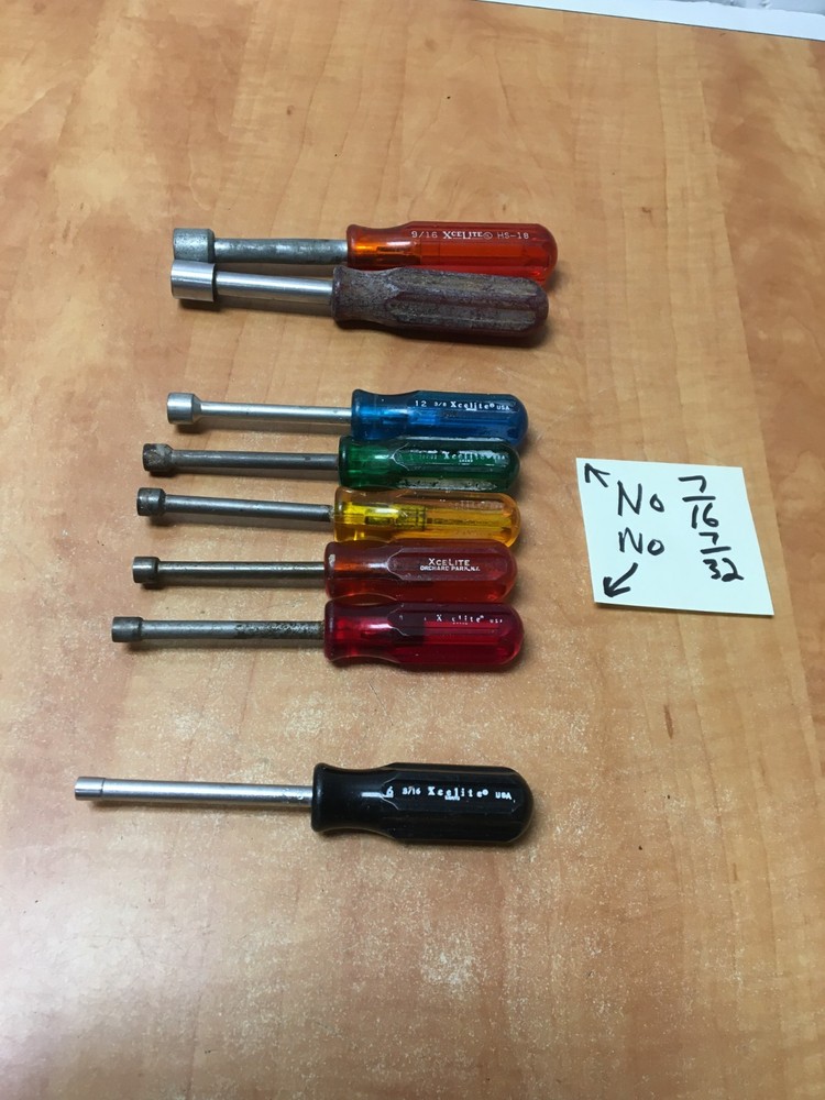 Xcelite Nut Drivers 8pc Set 3/16 To 9/16