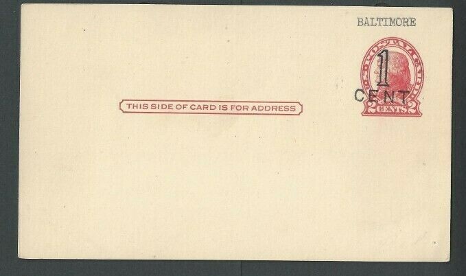 UX33 PC MINT OVPT  TYPE  S45-2 BALTIMORE MNTG MARKS ON FRONT & BACK