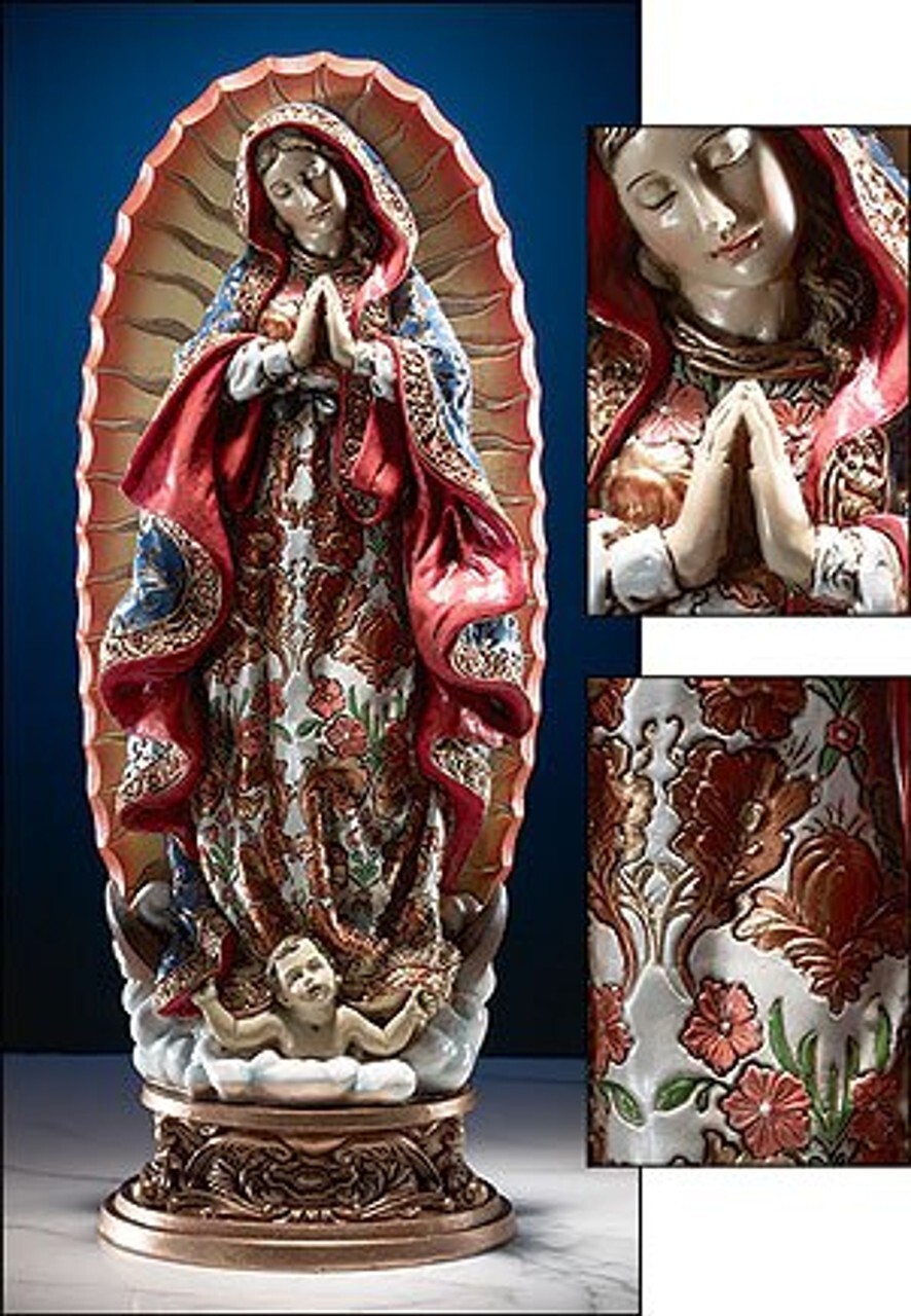 Ornate Our Lady Of Guadalupe Statue, 10-1/4'' High (USUALLY SHIP IN 2 DAYS)