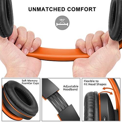 Bluetooth Headphones Over-Ear, Foldable Wireless and Wired Stereo Headset