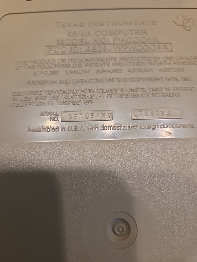 Vintage Texas Instruments Ti-99/4A (PHCOO4A) Home Computer Bundle Untested