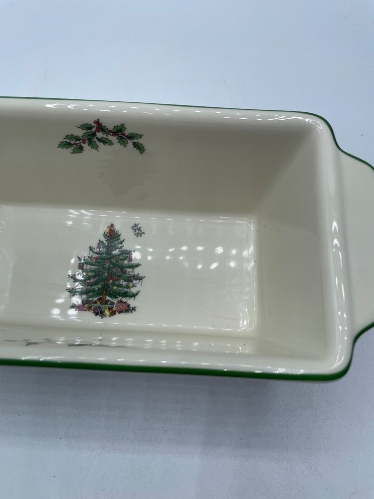 Spode Christmas Tree Mini Bread Pan 7.75" x 3.5" Multicolor