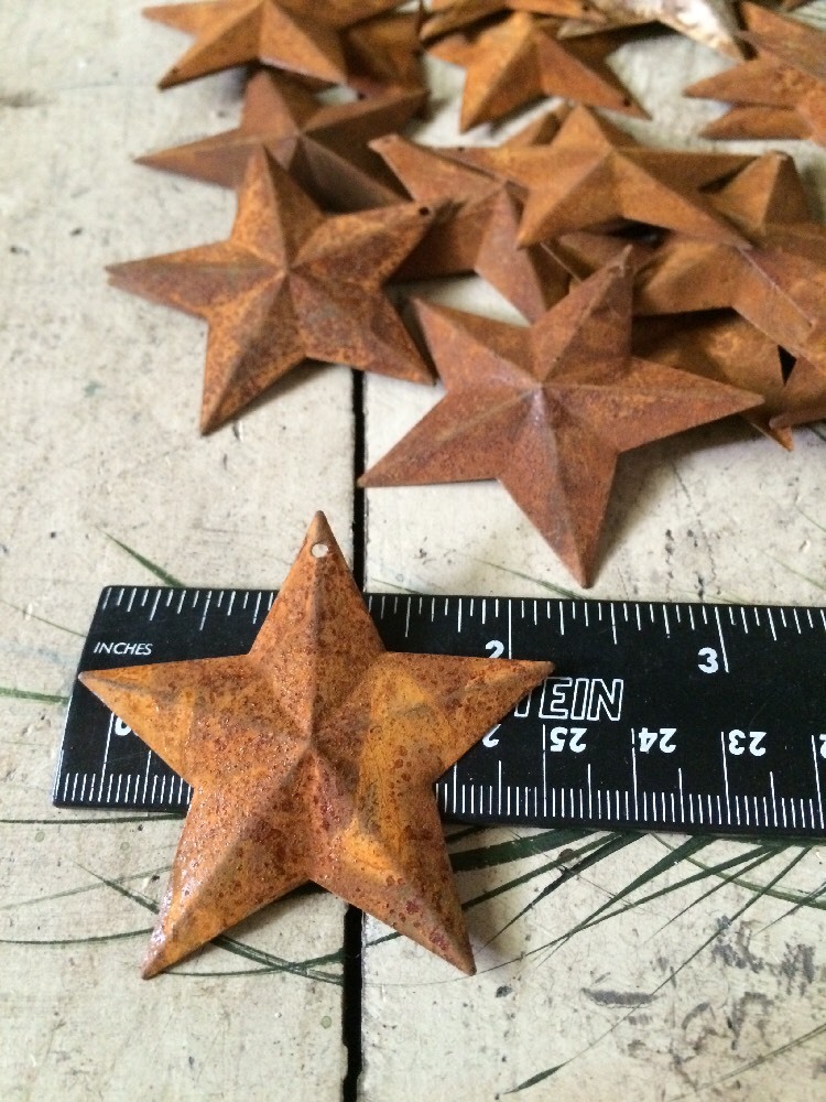 (Set of 20) Rusty Barn Stars Star 2.25 in 2 1/4 Primitive Country Rust