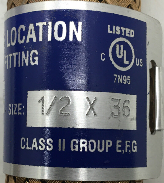 FC-136 PECO 1/2-INCH X 36 INCH BRASS EXPLOSION PROOF FLEXIBLE COUPLING