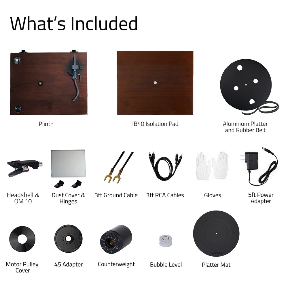 Fluance RT82 Reference HiFi Turntable with Ortofon OM10 And Isolation Base