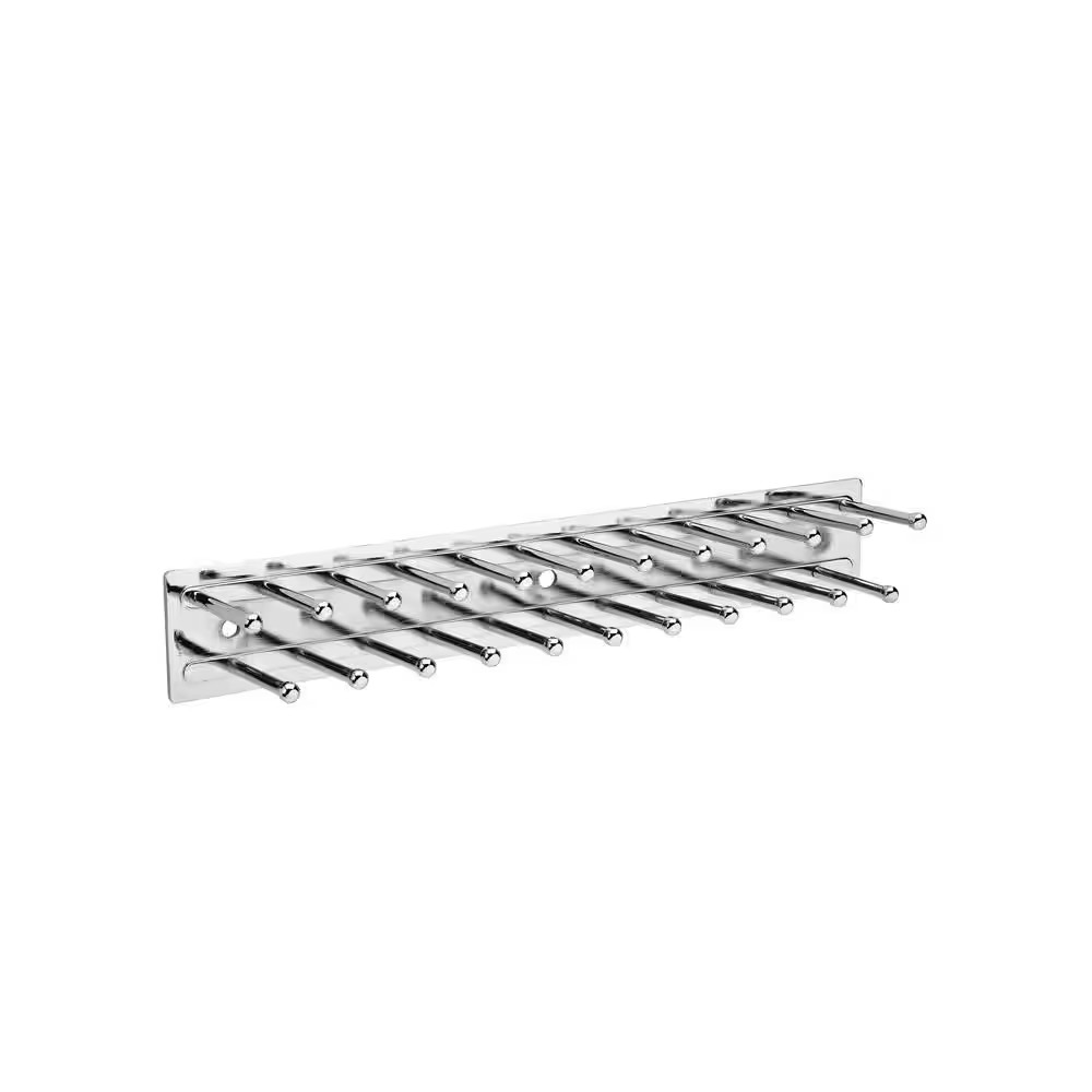 23-Hooks 12 In. Chrome Static Tie Rack