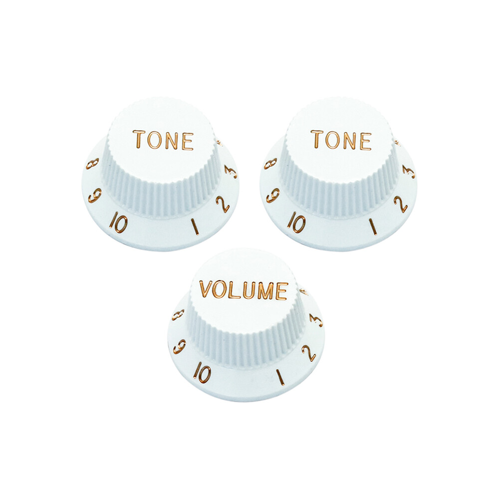 Guitar Speed Knobs 1 Volume 2 Tone Control Knobs for Fender Strat Electric White