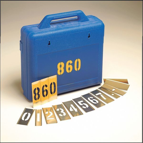 C.H. Hanson 10013 Stencil Set,Numbers,Brass, 10013