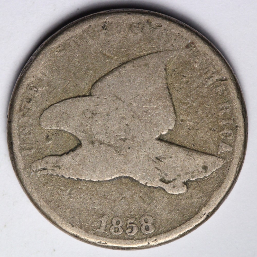 1858 F.E. Flying Eagle Cent Penny CHOICE GOOD E287 T