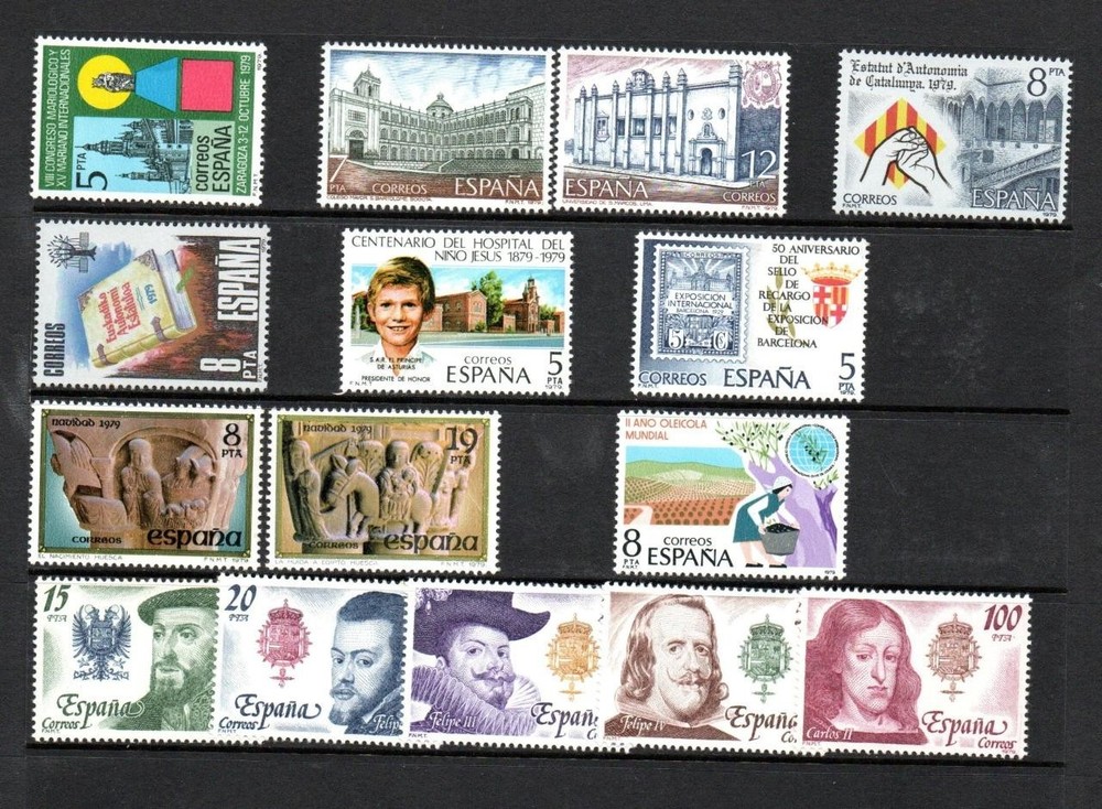 SPAIN MNH 1979 COMPLETE YEAR SETS (2 SCANS)