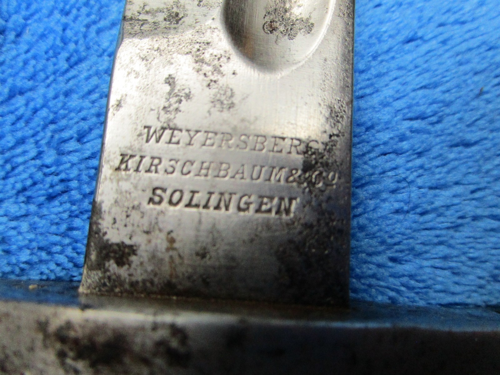 ORIGINAL ANTIQUE M1891 ARGENTINE MAUSER BAYONET AND MATCHING SCABBARD MAKER WKC