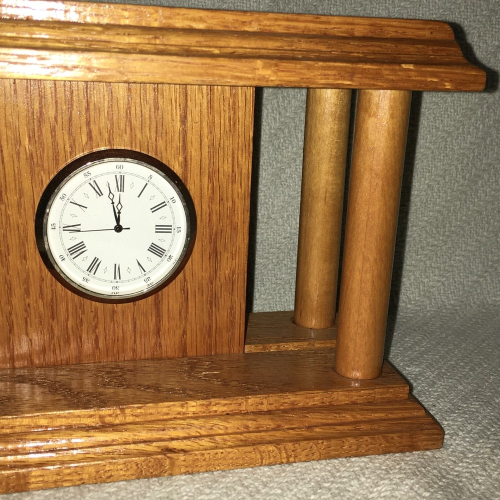 Silcon Electronics Wood Quartz Mantle Clock 8x4x4"