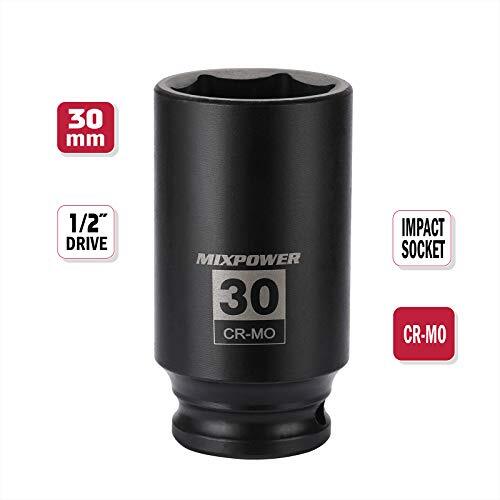 MIXPOWER 1/2" Drive Deep Impact Socket, CR-MO, 1-3/4 inch, 6 Assorted Sizes