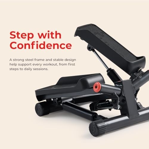 Mini Stepper for Home Exercise, Stair Step Workout Machine with Resistance Bands
