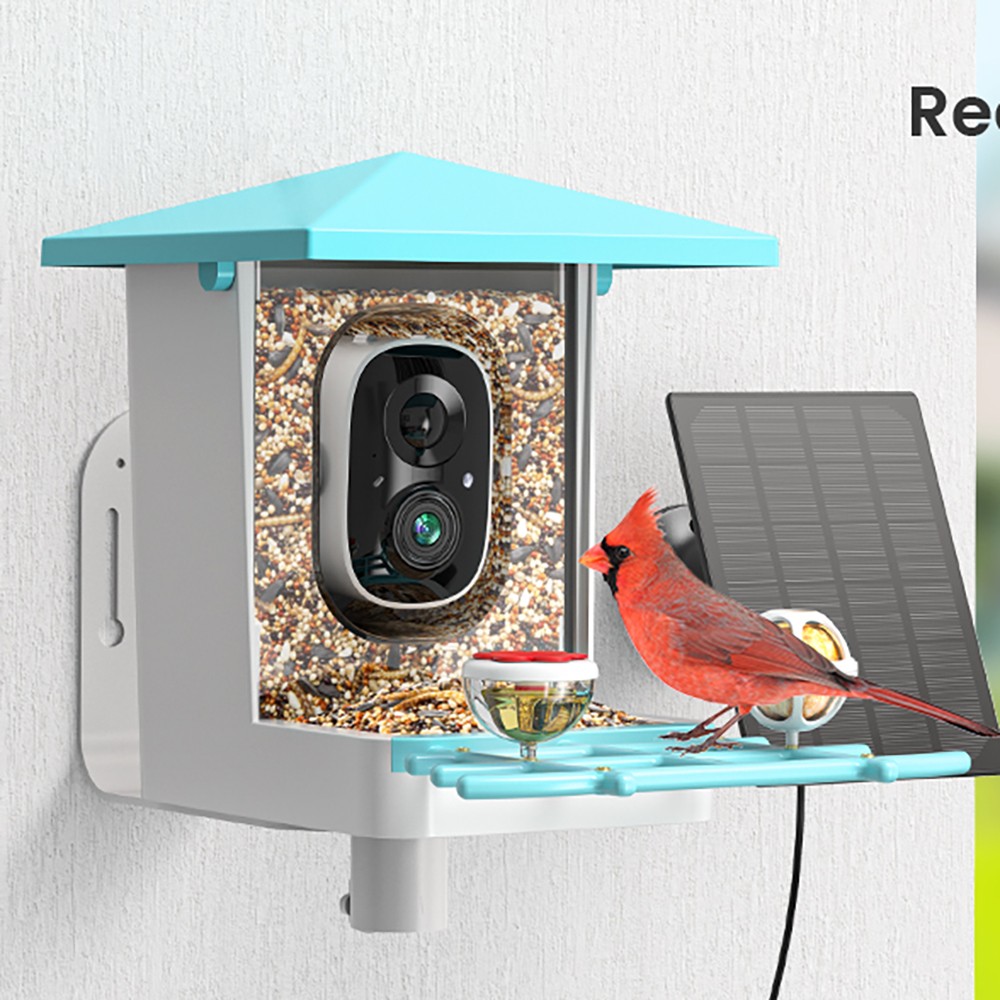 Smart Bird Feeder with Birdwatching  WIFI Camera, AI，Solar Powered, Motion
