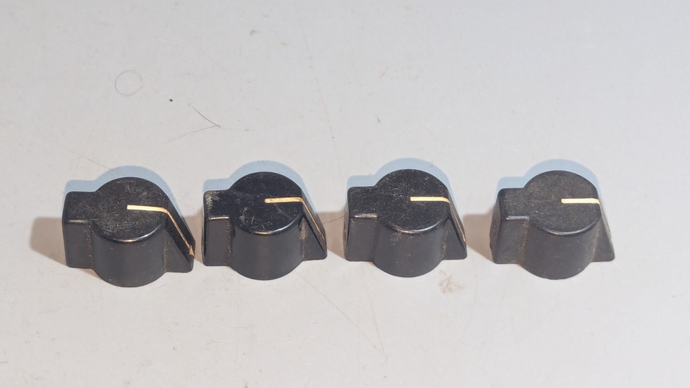 Vintage Radio Control Knobs Pointer Arrow Bakelite Brass Insert Ham Audio