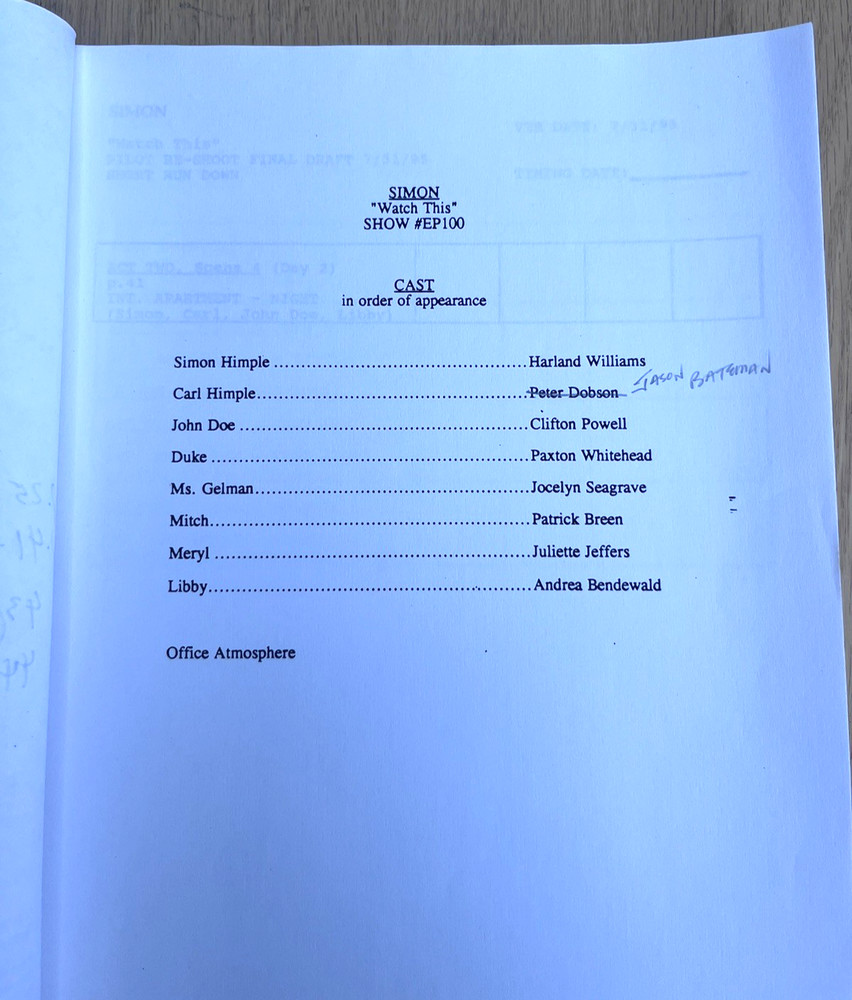 1995 Simon Pilot Re-Shoot TV Television Show Original Script Jacobson Sitcom