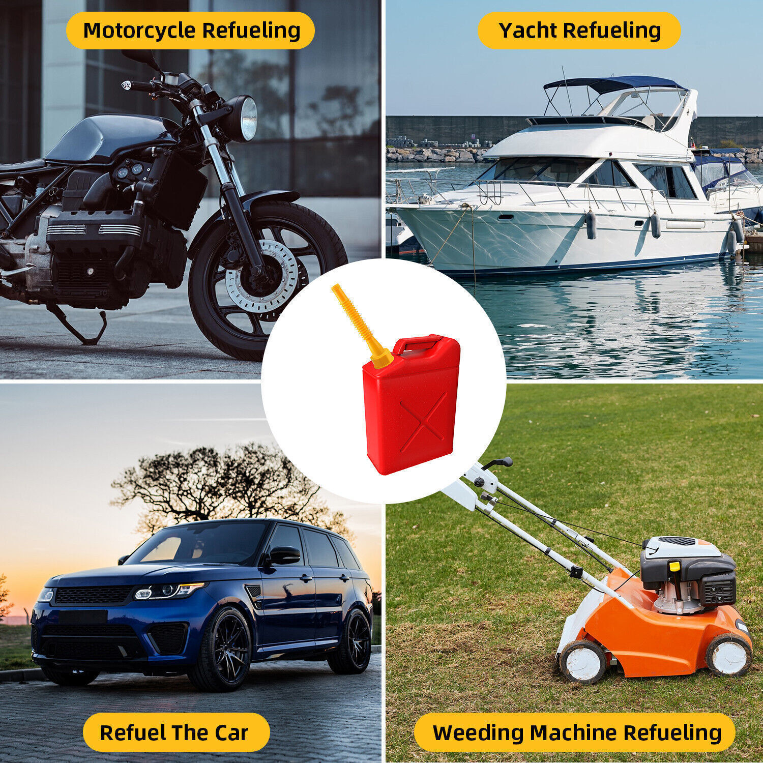 Old Style Gas Can Spout Replacement w/Tough Nozzles Screw Collar Vent Caps 6 Kit