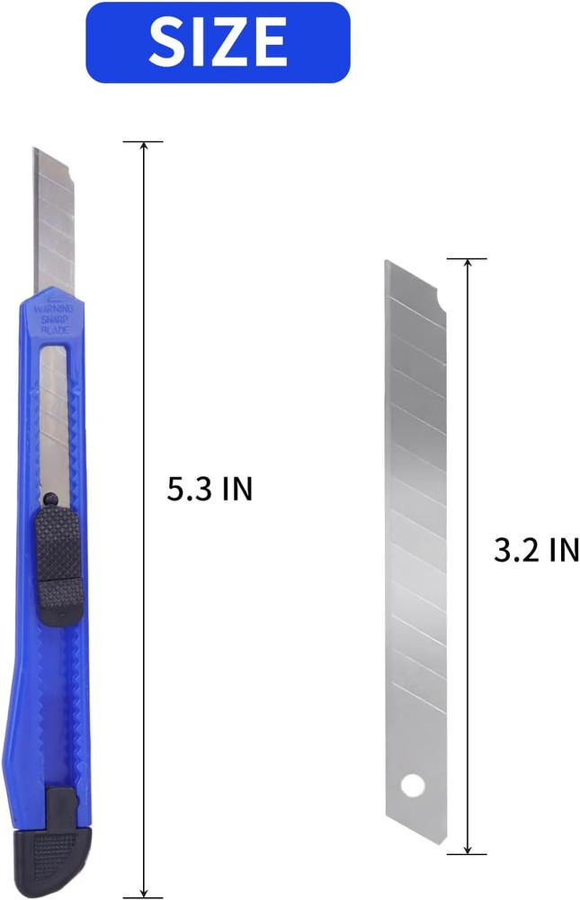 4 Pack Mini Box Cutter Utility Knives - Retractable Razor Blade Set