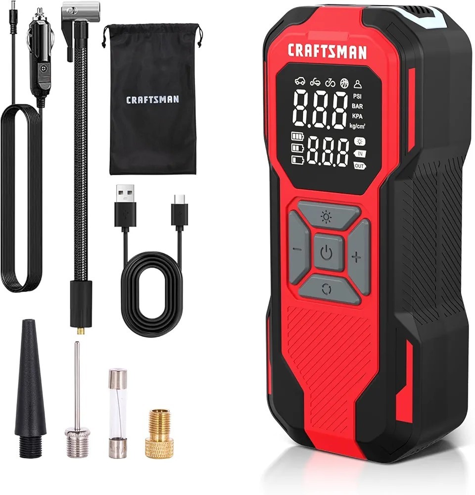 CRAFTSMAN PORTABLE AIR INFLATOR rechargeable 12-VOLT LITHIUM CMXPTXA1201 USB C