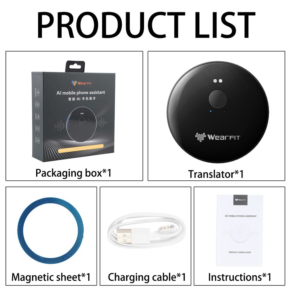Portable 144 Language Translator Device Bluetooth Voice Video Call Translation