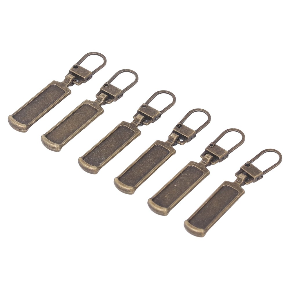 § Bronze 6Pcs Zipper Pull Tab Rustproof Detachable Colred Zipper Pull