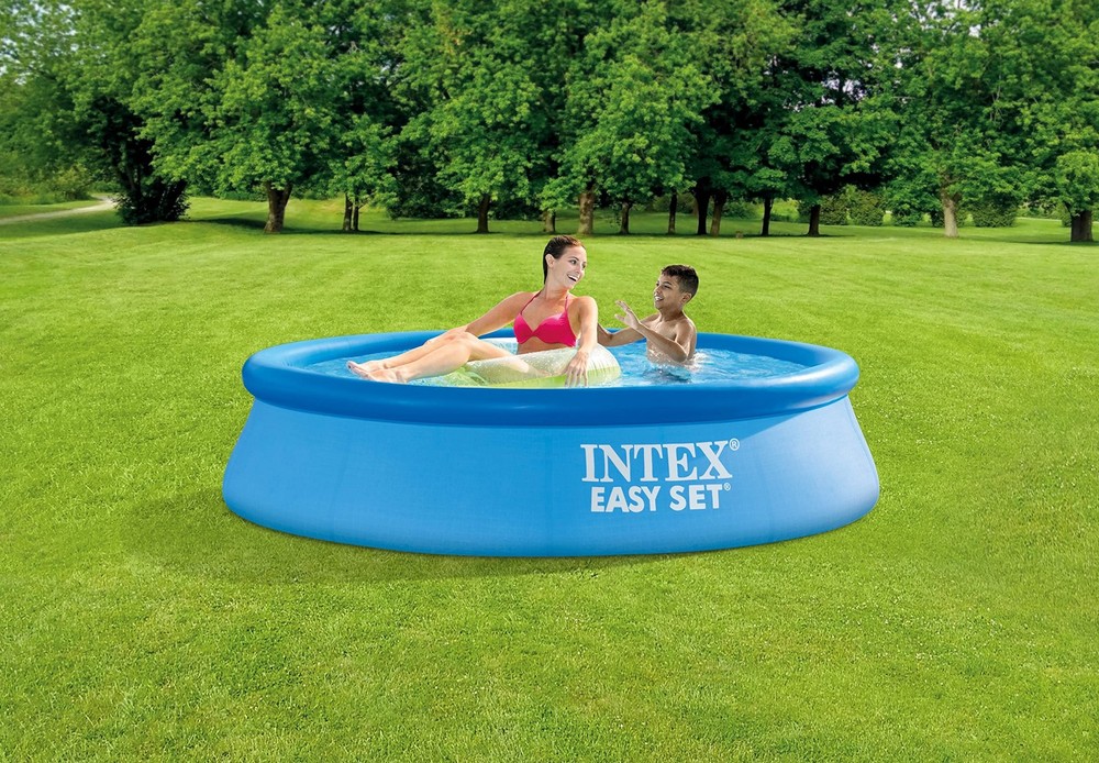 Intex Easy Set 8Ft Round Pool With Filter Pump Summer Fun Inflatable 24In Deep