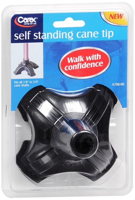 Carex Self Standing Black Cane Tip 1ct