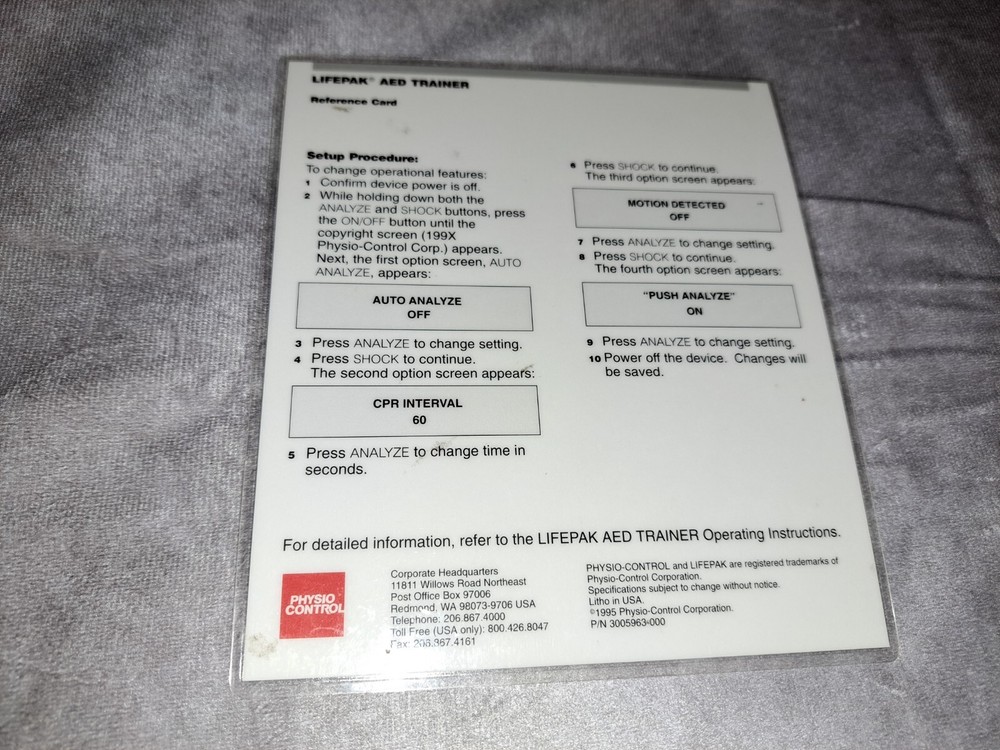 Physio-control Lifepak AED Trainer (USED)
