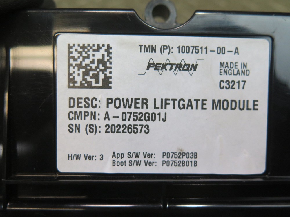 2016-2019 TESLA MODEL S 75D POWER TRUNK LIFTGATE CONTROL MODULE UNIT