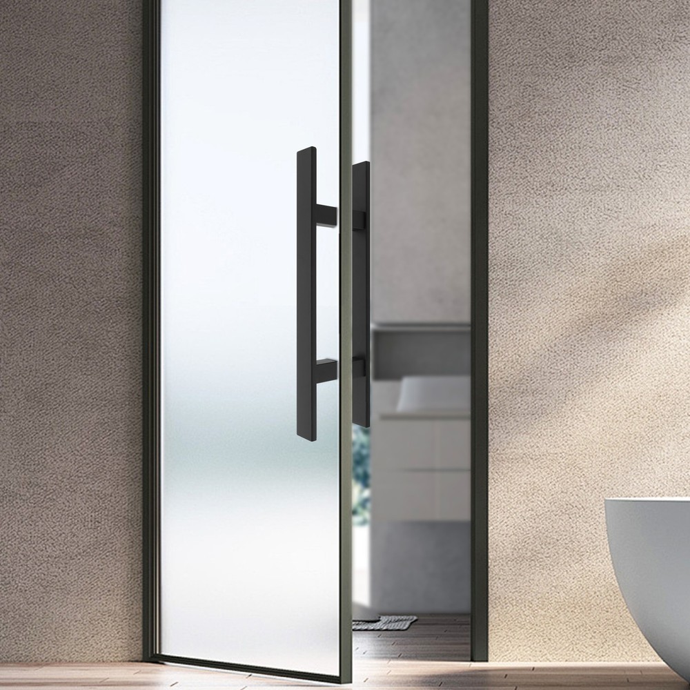 Stainless Steel Double Sided Push Pull Door Handle, H-shaped Door Pull Handle