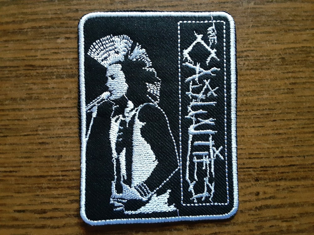 THE CASUALTIES + LOGO  # 2,IRON ON WHITE EMBROIDERED PATCH