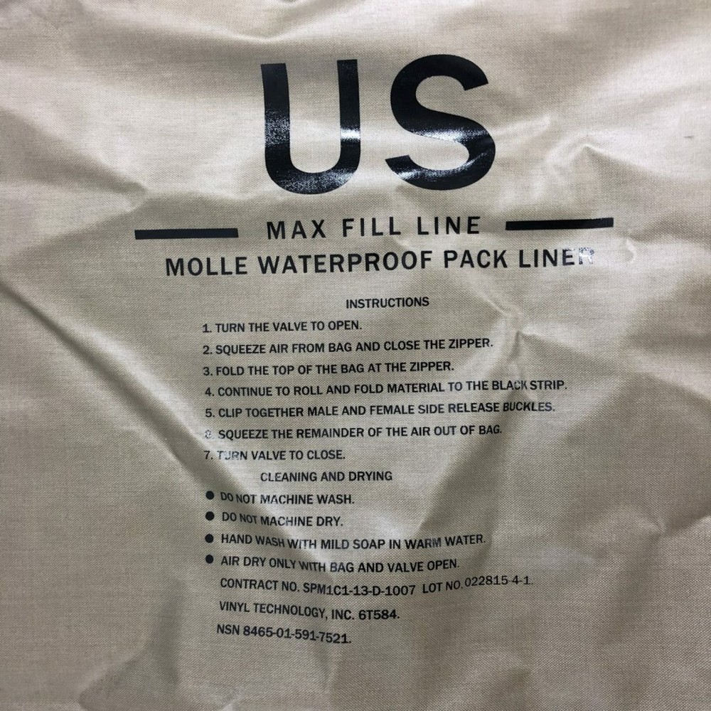 USGI Large Rucksack Waterproof Pack Liner