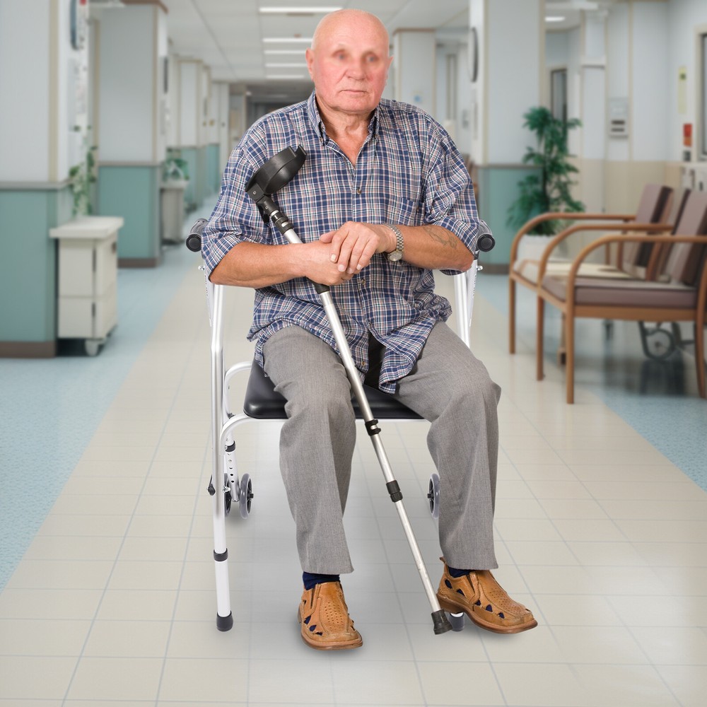 Floorstanding Folding Walker Adjustable Height Walker Foldable Walker 158.76kg
