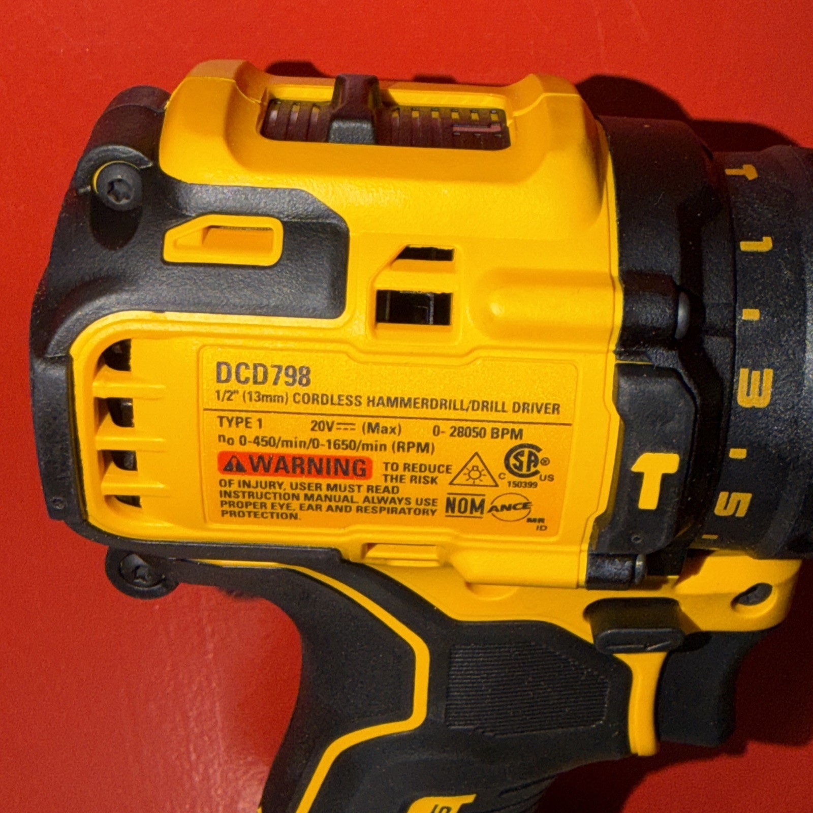 DEWALT DCD798B 20-Volt MAX Brushless 1/2" Hammer Drill Driver 20V TOOL ONLY!