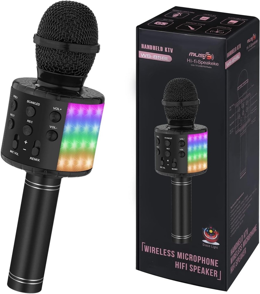 Bluetooth Karaoke Microphone for Singing: Professional Handheld Black2