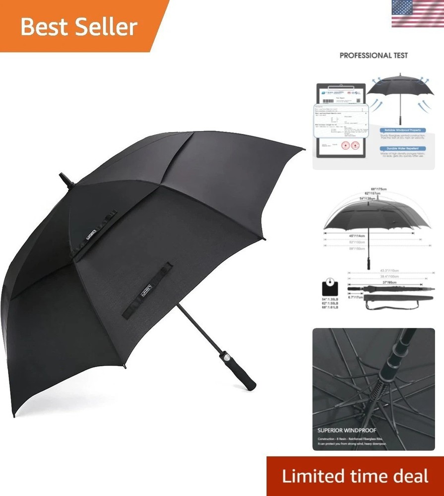 47/54/62/68/72 Inch Automatic Open Golf Umbrella Oversize Extra Large Double ...
