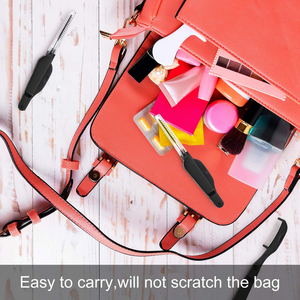 4 Pcs Eyelash Combs Eyebrow Combs Foldable Eyelash Separator Tool Stainless Stee