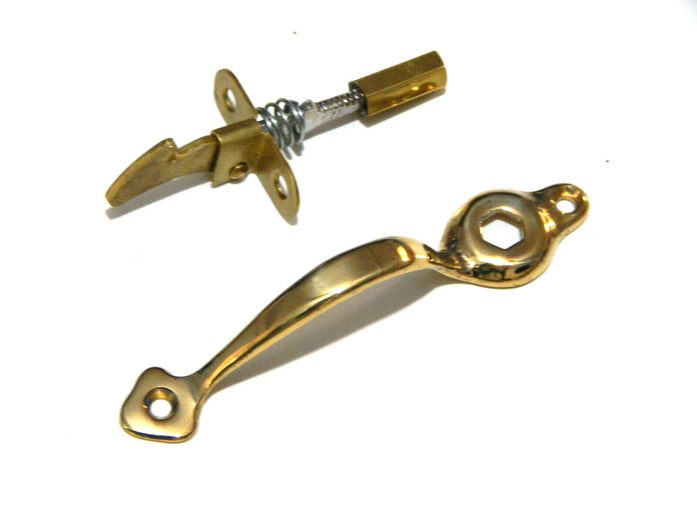 Vintage Brass Push Button Cabinet Hardware Latch For Book Case