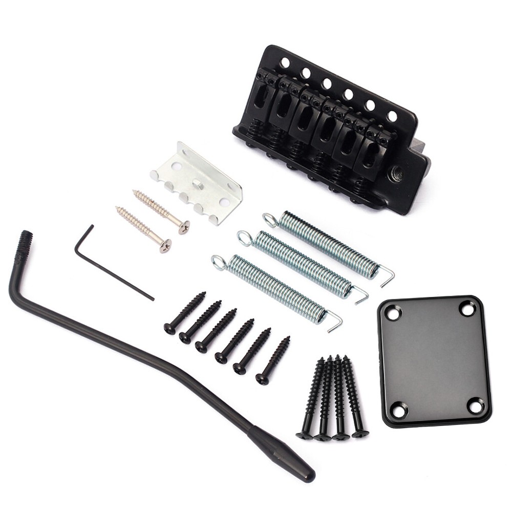 Black Tremolo Bridge 6 String Single Locking System for Squier Stratocaster ST
