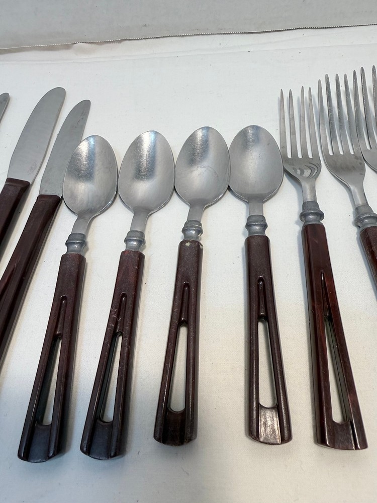 Vintage Mid Century Stanhome Bakelite Flatware Set