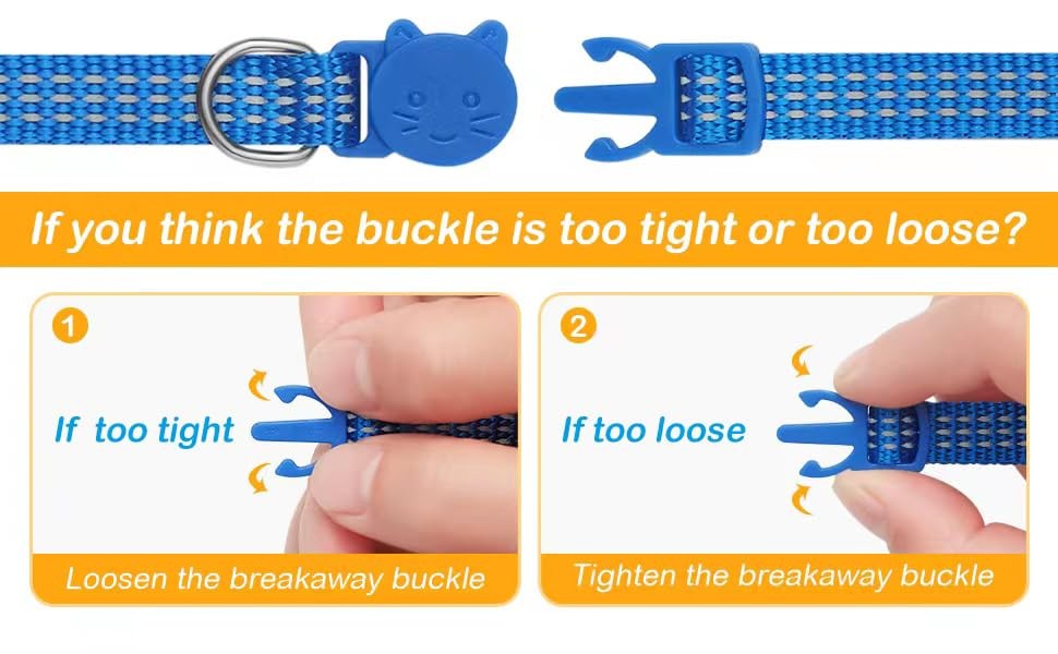 Upgraded Version 6 Pack Reflective Cat Collars with 7-12in, 6 Colors