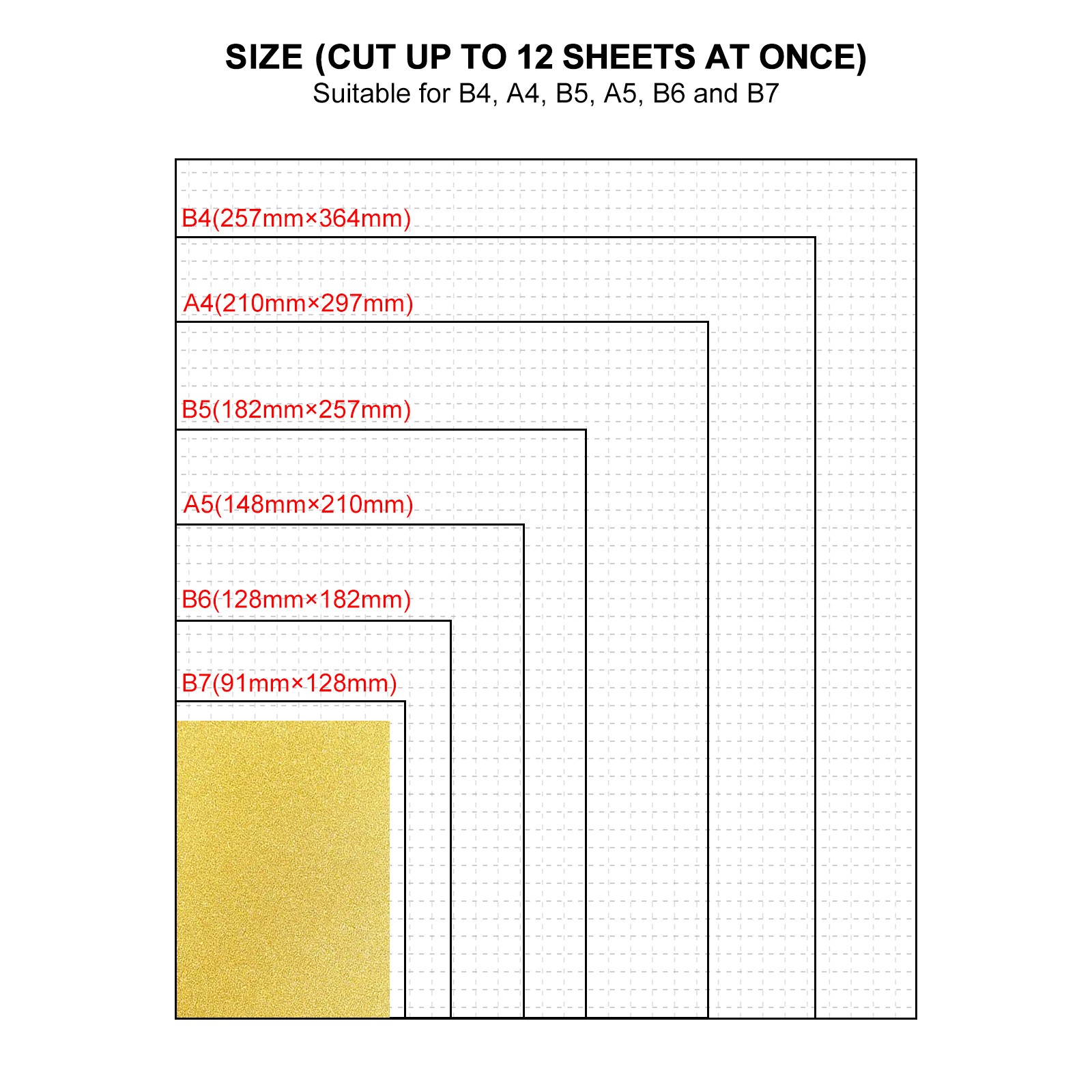 Paper Cutter B4 Paper Trimmer 15" Cutting Length 12 Sheet Capacity Paper Cutter