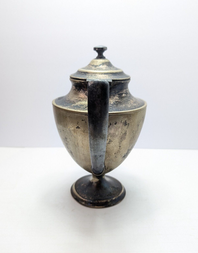 ANTIQUE VAN BERGH SILVER CO NICKLE SILVER TEA POT SILVER PLATED "VB(C) NS 518"