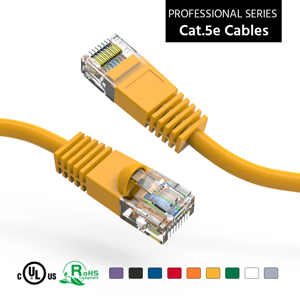 7Ft CAT5E UTP Ethernet Network Booted Cable Yellow