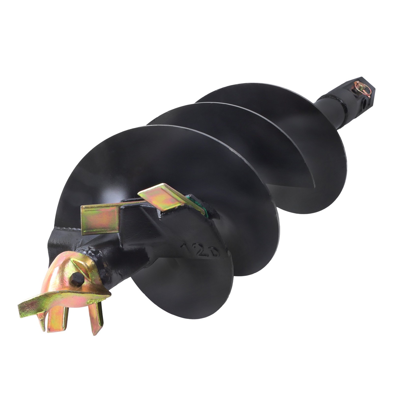 12 inch x 48 inch Auger Bit for Post Hole Digger, 2 inch Hex Connect W/ Pins