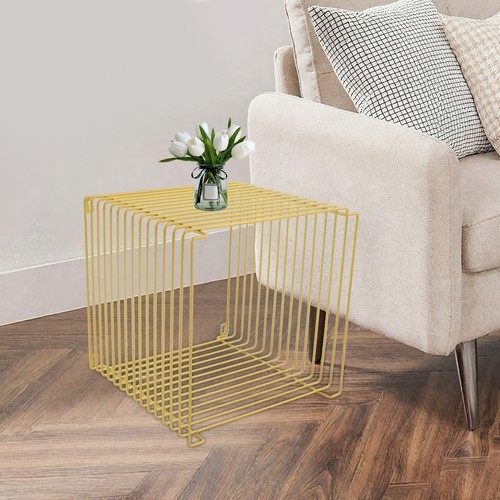 Iron Multi-Purpose Square Side Table Side Table Square Cage End Table