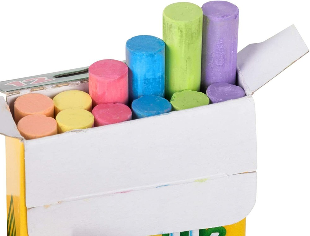 Crayola Chalk, Assorted Colors 24-Count Draws Write Smooth Clean lines - 2 Pack